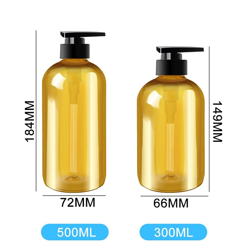 300/500ML Plastic Lotion Bottle PET Large Capacity Shampoo Bottle Soap Bottle Bathroom Refillable Bottle with Sticker