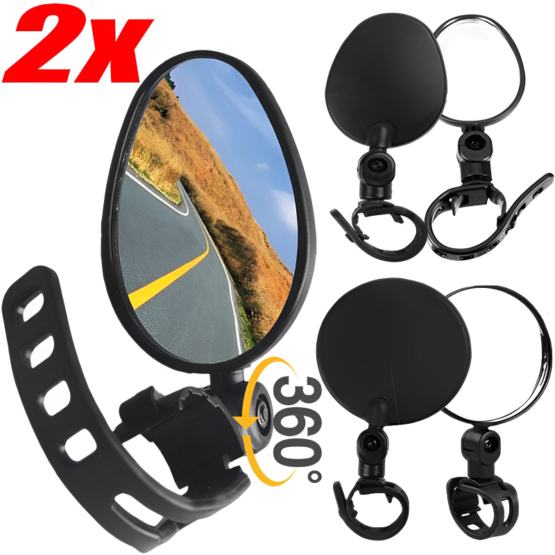 Espejo retrovisor Universal para manillar de bicicleta, motocicleta, rotación de 360 grados, ajustable para montar en bicicleta