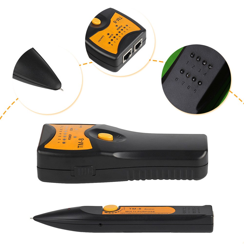 RJ45 UTP STP RJ11 Diagnose Tone Line Finder Tracer Network Phone Telephone Wire Cable Tester Toner Tracker Detector