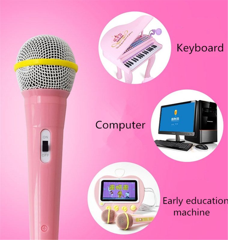 Børn kablet mikrofon legetøj musikinstrument synger karaoke til læring maskine computer bil hi-fi udstyr