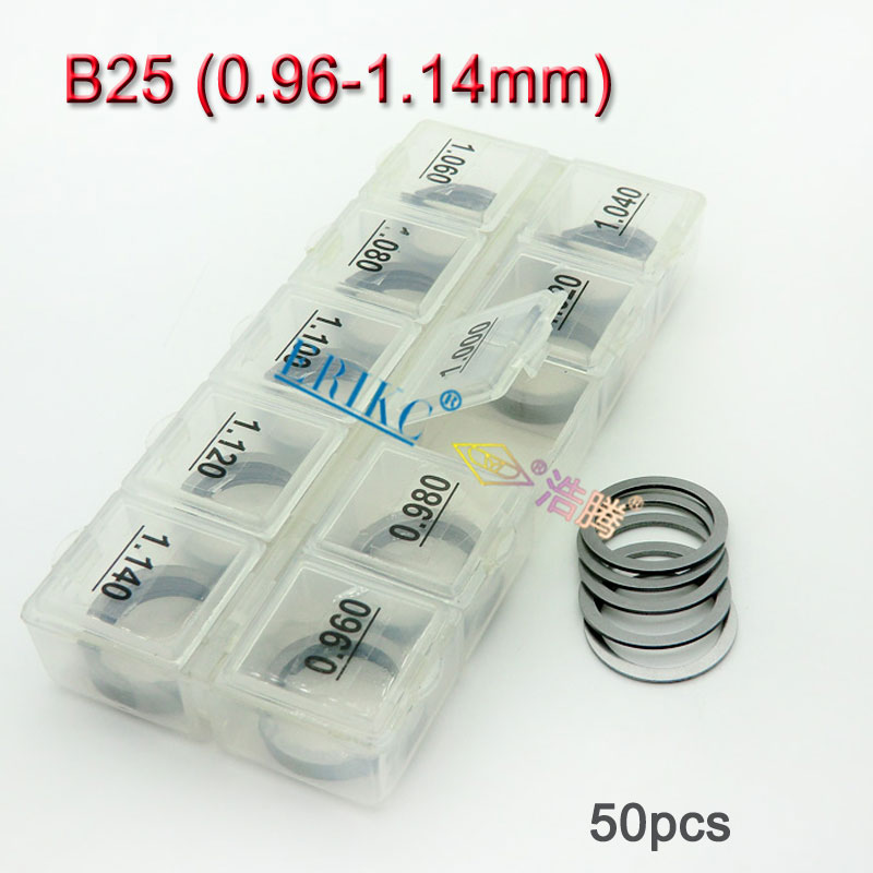 Calibration Shim B25 Size: 0.96mm--1.14mm Injector Solenoid Valve Shim Common Rail Lift Shim Set for Bosch Injector