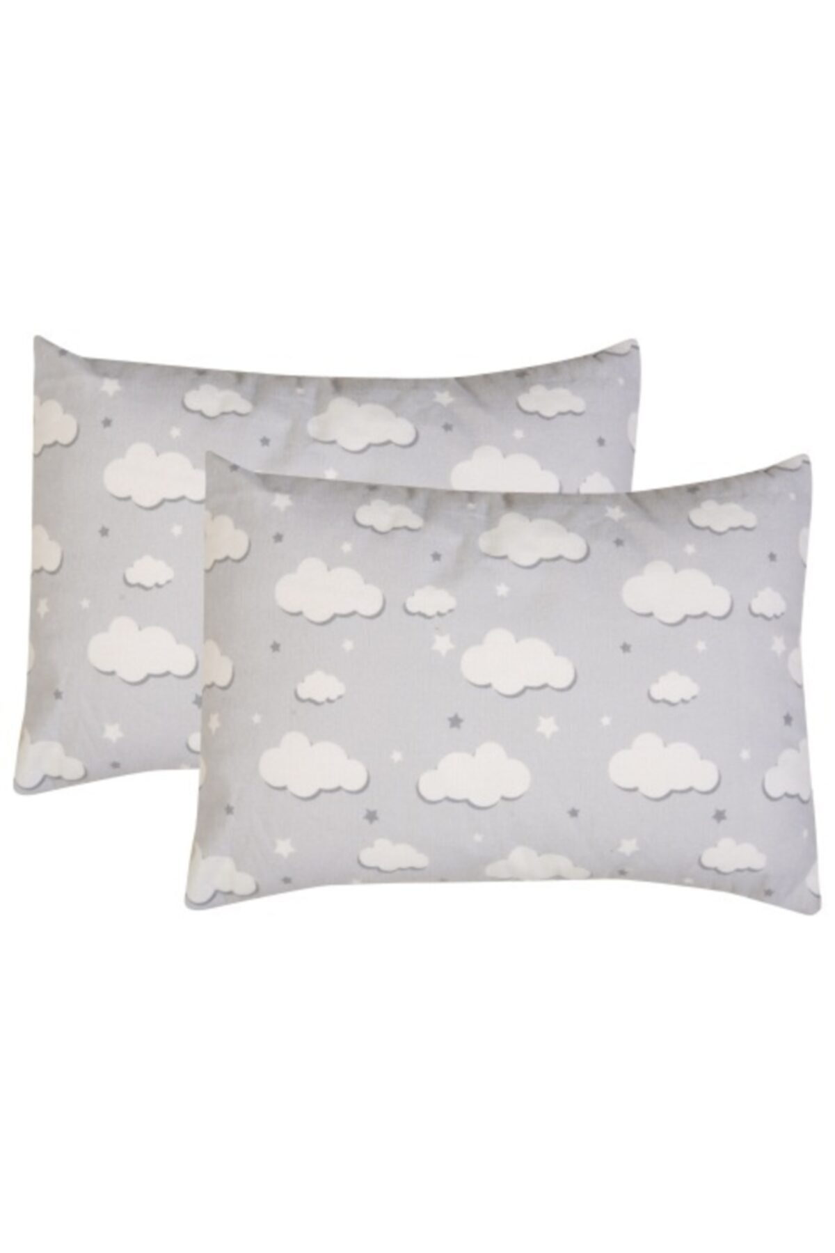 2 Stuks Baby Kussensloop Unisex Cloud Patroon Grijze Kleur 100% Katoen Maat 30 Cm X 40 Cm