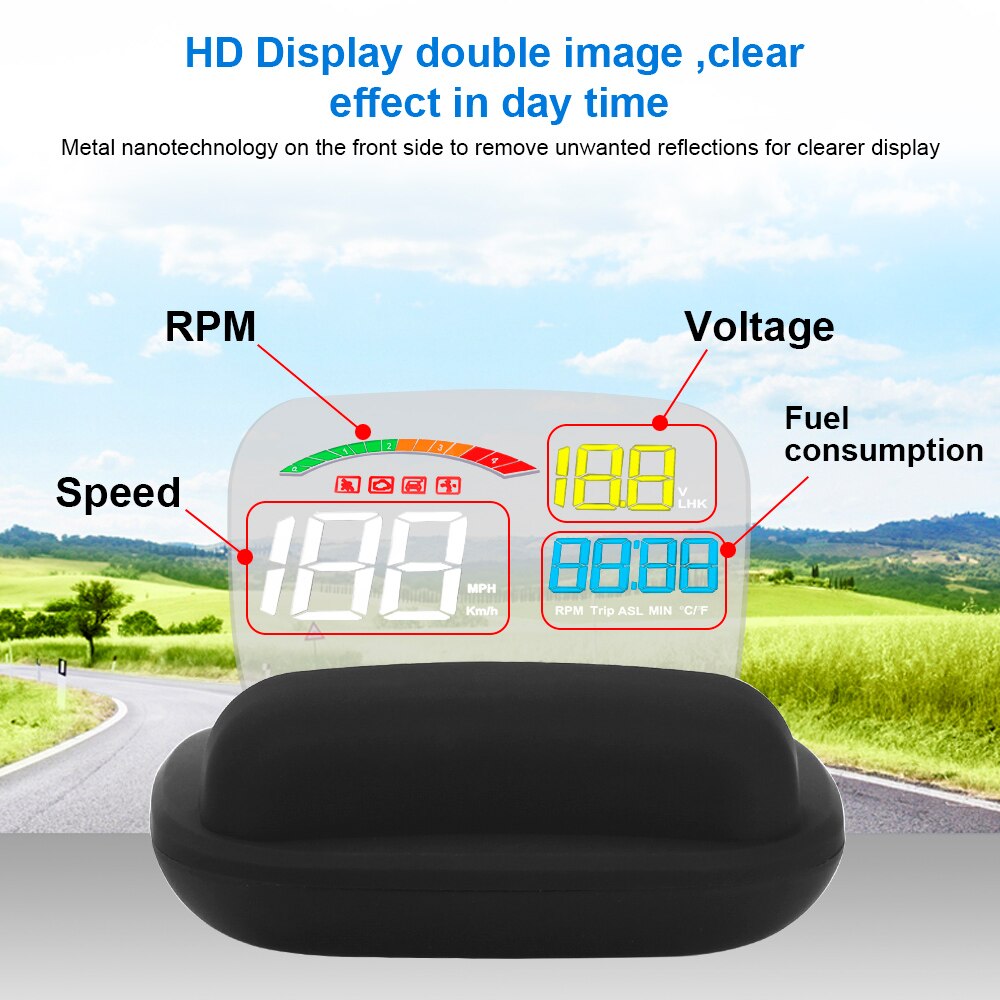 Universal-auto-gps-tachometer-projektor  c800 obd 2+ hud drehzahlmesser spannungsspiegel head-up-display wassertemperaturdetektor