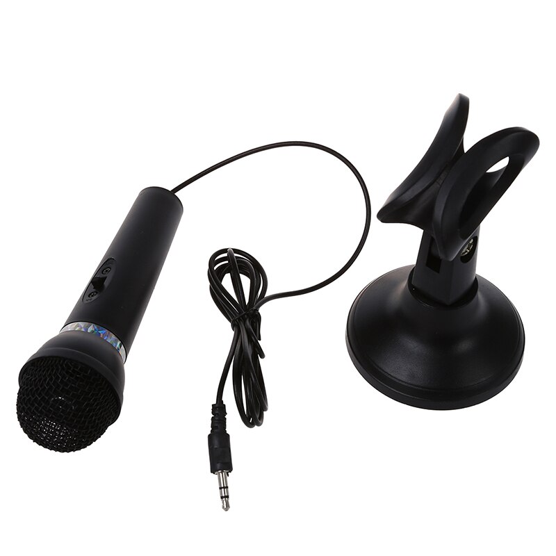 Omnidirektionel bærbar pc computer 3.5mm netværksstativ mini mini telefon mike sort