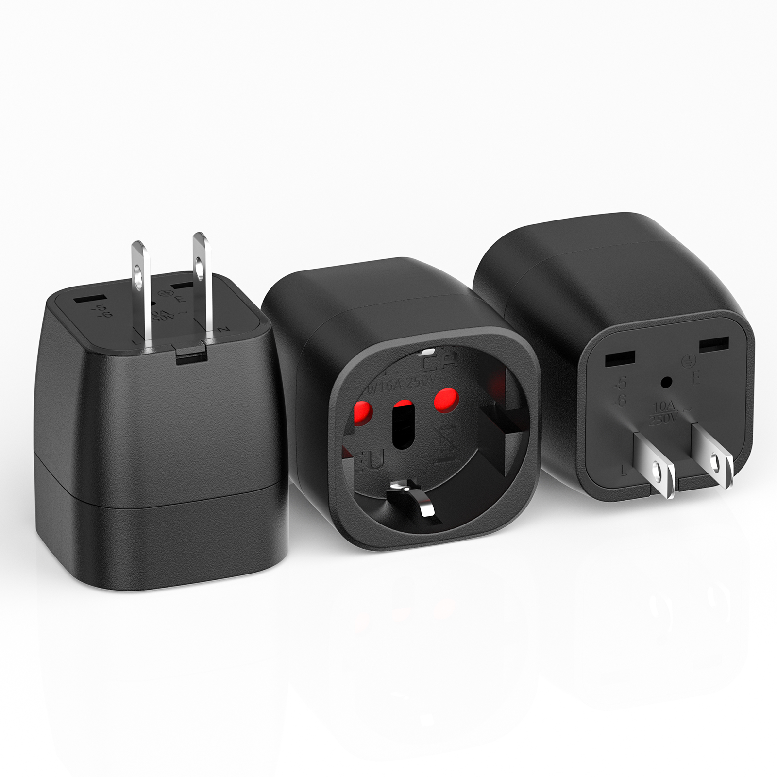 3 stks EU Naar VS Japan Canada Reisstekker Europees Italië Zwitserland Brazilië Socket Adapter USA JP Travel Adapter Power Converter: Type 12