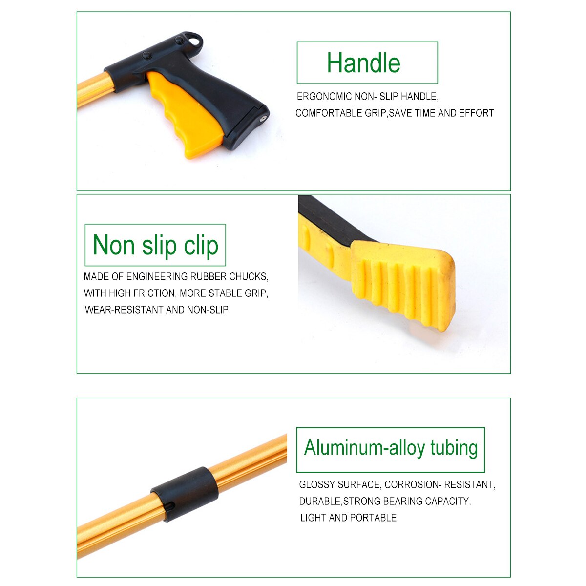 Foldable Garbage Pick Up Tool Grabber Reacher Stick Garbage Pliers Handle Portable Factory House Pickup Grabber Clamp Tools