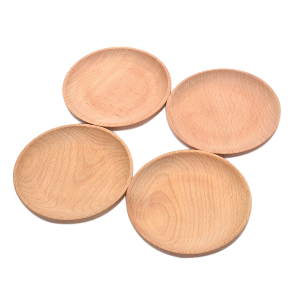 Nuevos y creativos platos redondos de madera para Tartas, bandeja de servicio de postre para casa/Hotel/Escuela, plato de madera para Sushi, vajilla de
