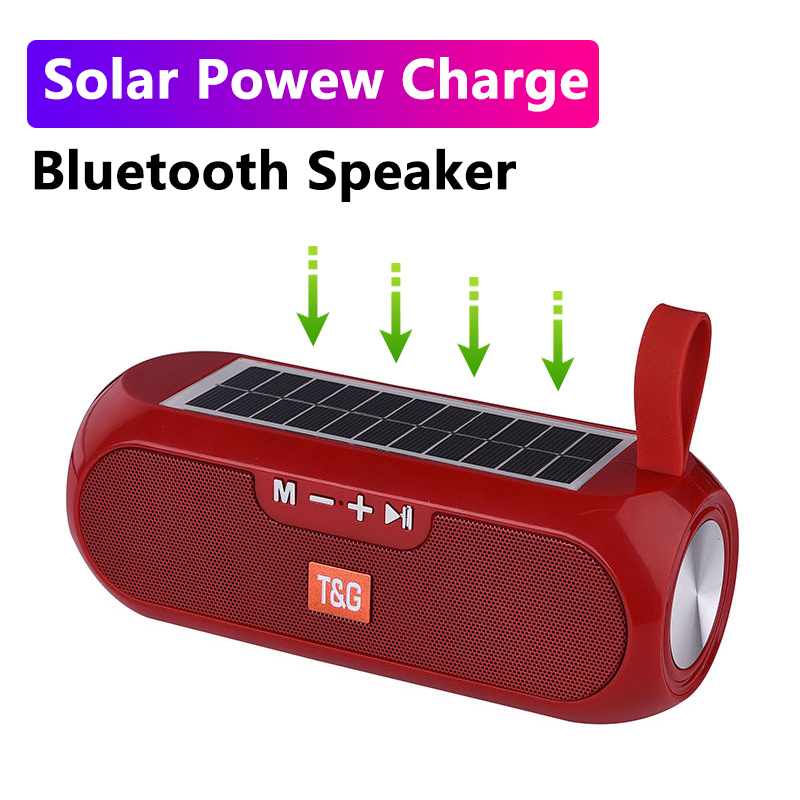 Altoparlante del Bluetooth Portatile Senza Fili Solare Accumulatori E Caricabatterie Di Riserva Boombox Colonna 3D Stereo Music Box Impermeabile USB AUX FM Radio Super Bass