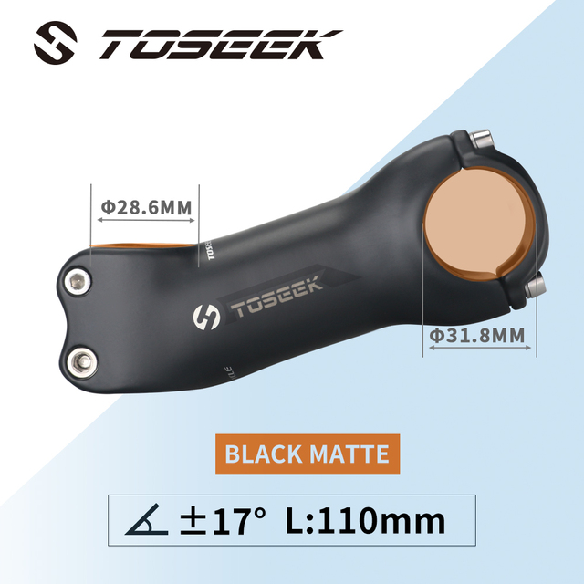TOSEEK Super Light Full Carbon Fibre Bicycle Stem Bike Parts Matte Angle 6 / 17 Degrees Length 70/80/90/100/110/120/130mm: 17 Degrees 110mm