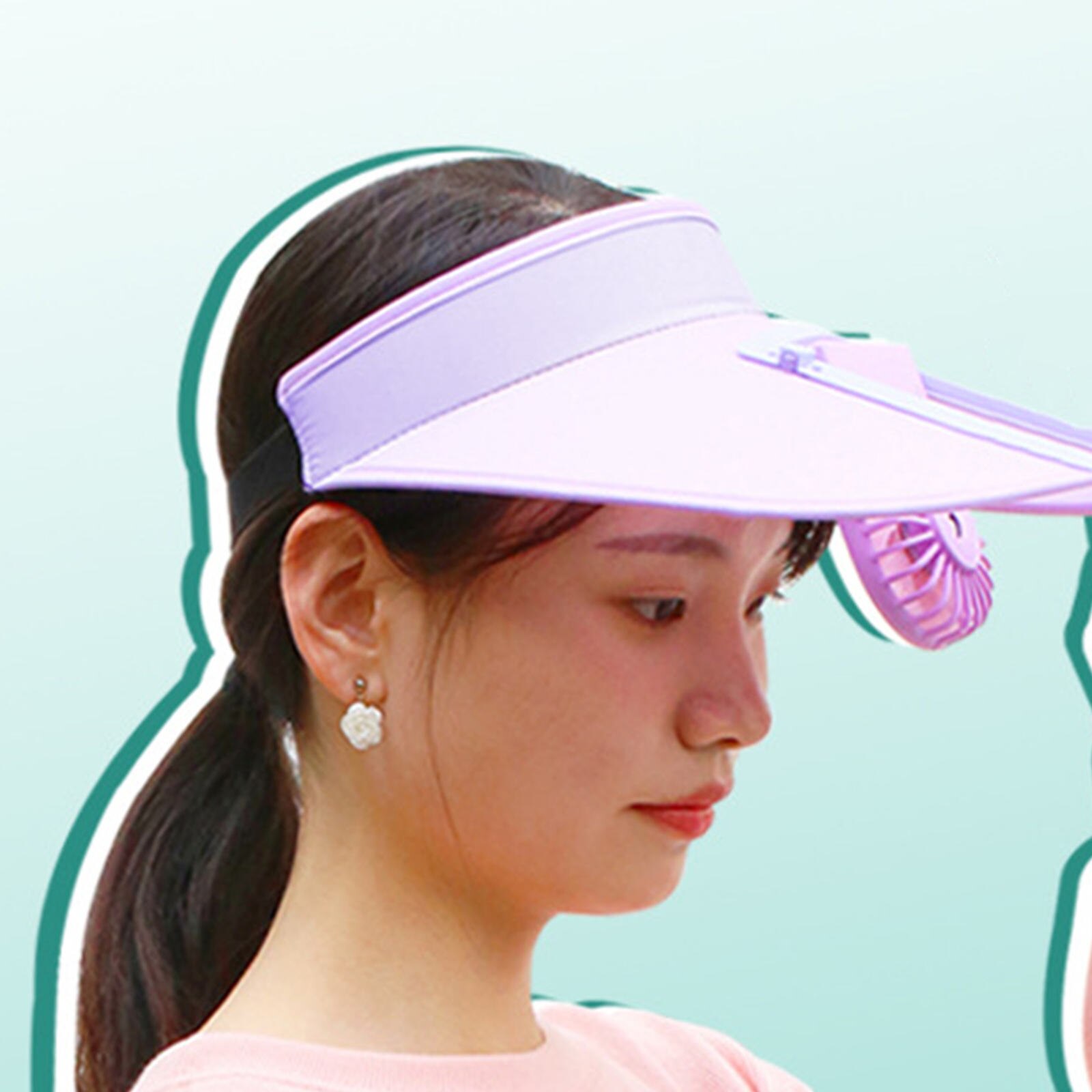 Adult Summer Solar Fan Hat Solar Panel Powered Cooling Fan Baseball Hat Sun Visor Hat Summer Outdoor hat For Outdoor Camping: Purple