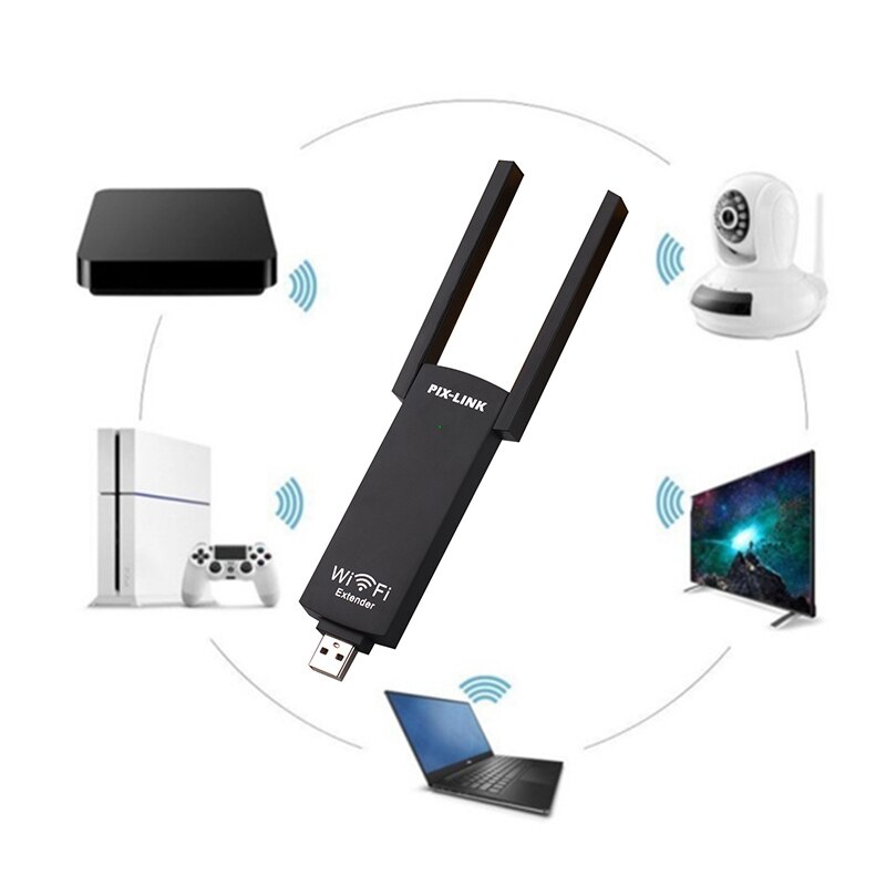 USB Wireless Router's WiFi Repeater 300Mbps Signal Amplifier Dual Antennas LV-UE02 Wi-Fi Range Extender