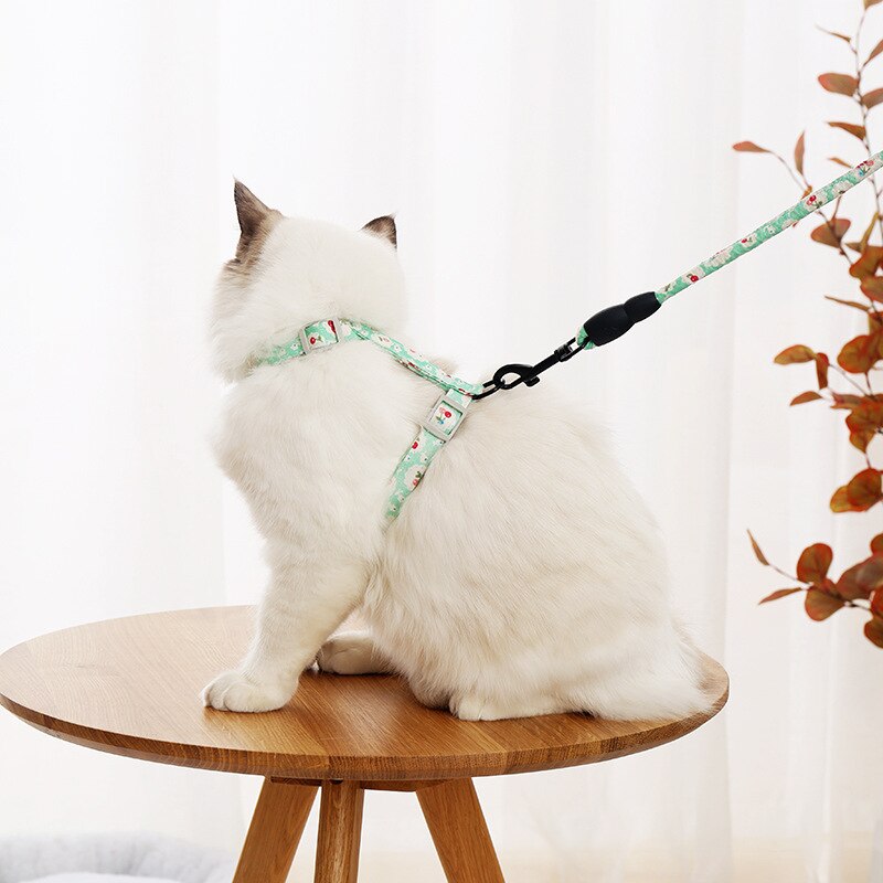 Japanese style cat harness traction rope chest harness for walking cat rope gatos chain cat accessories arnes gato kitten collar
