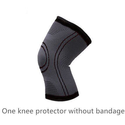 Ginocchiere elastiche 1 PC Nylon sport Fitness ginocchiera attrezzi Fitness Patella Brace Running basket pallavolo supporto: 1 Piece Black / M