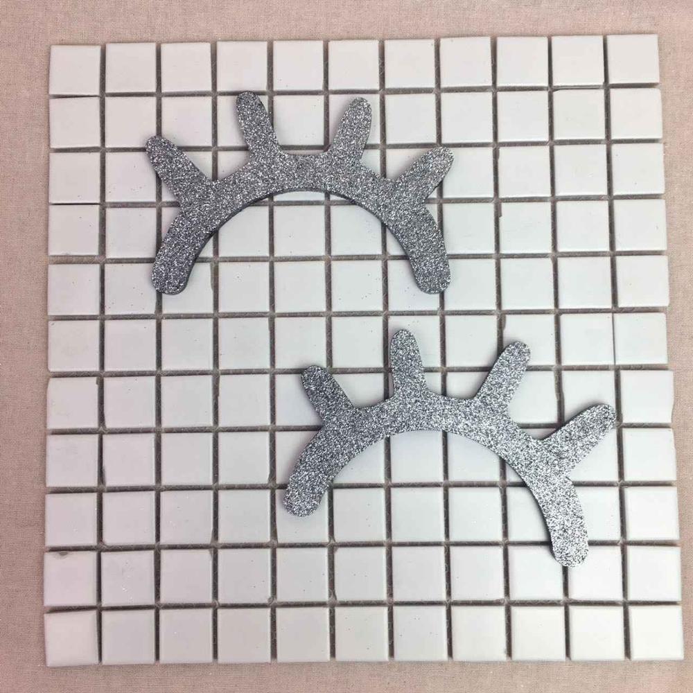 Een Paar Nordic Stijl 3D Wimpers Houten Wimper Muurstickers Kinderen Babykamer Achtergrond Muurstickers Home Decoratieve: Shining silver