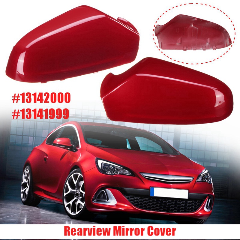 2Pcs Gloss Red Rearview Mirror Cover for Vauxhall Opel Astra 2005 2006 2007 13142000 13141999