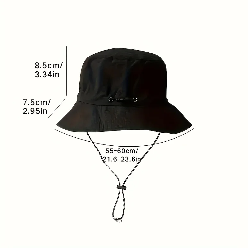 Chapeau seau d'extérieur, casquette tout-en-un pliable et à séchage rapide pour la pêche, la randonnée, le sport, de voyage compacte 4 saisons avec cordon de serrage