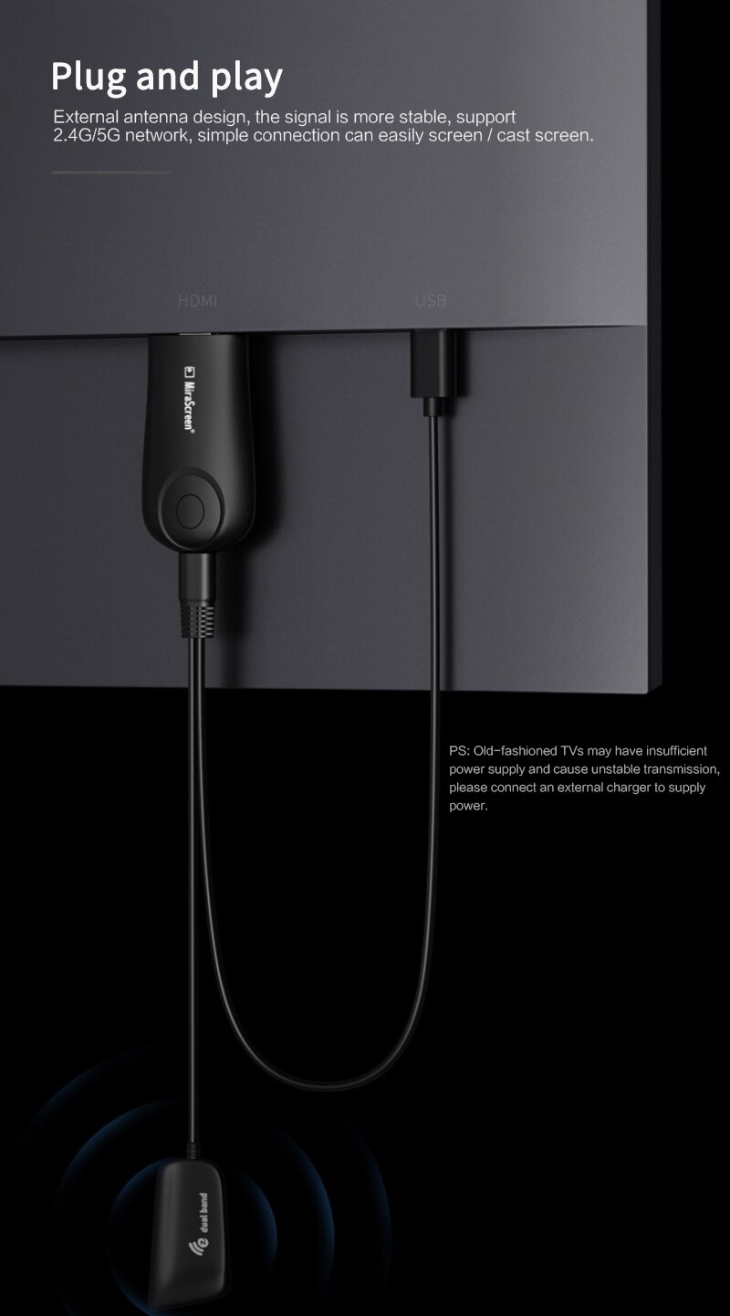 WIFI TV Stick HDMI HD Wireless Stick Display Receiver 1080P Wifi Dongle Same Screen Device Projector For MacOS Android IOS