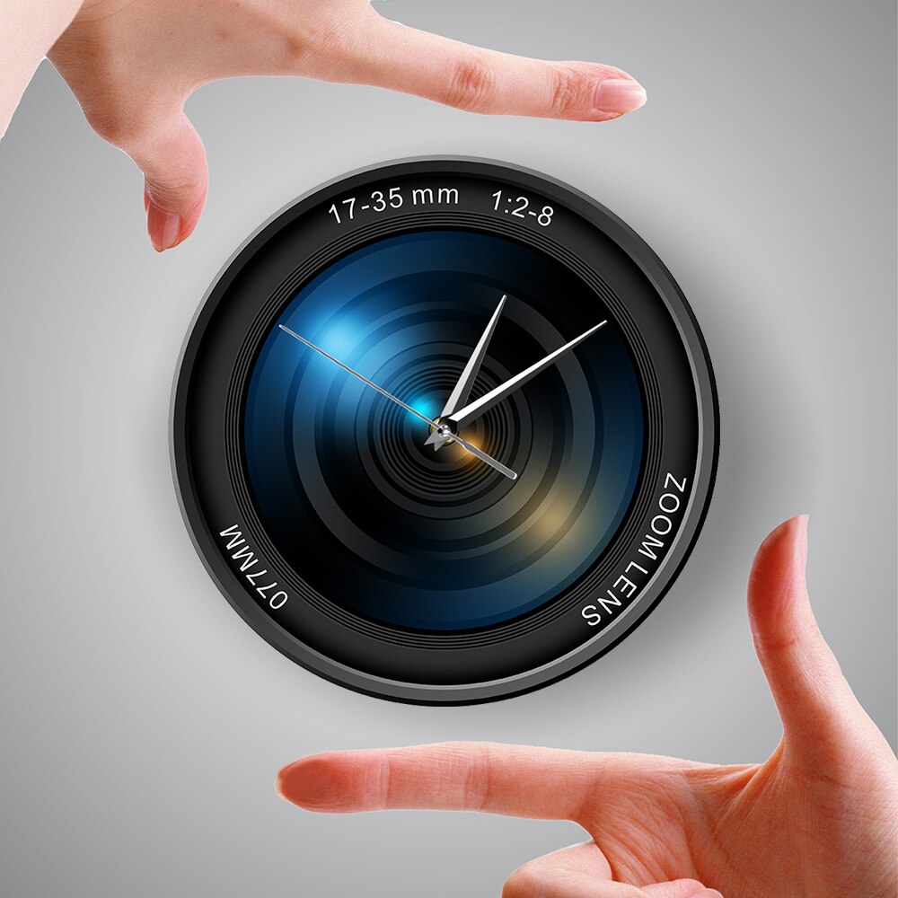 Photography Zoom Color Photo ISO Exposure Custom Print Watch Camera Len Clock Wall Home Decor Cameraman Photographer Reloj Pared