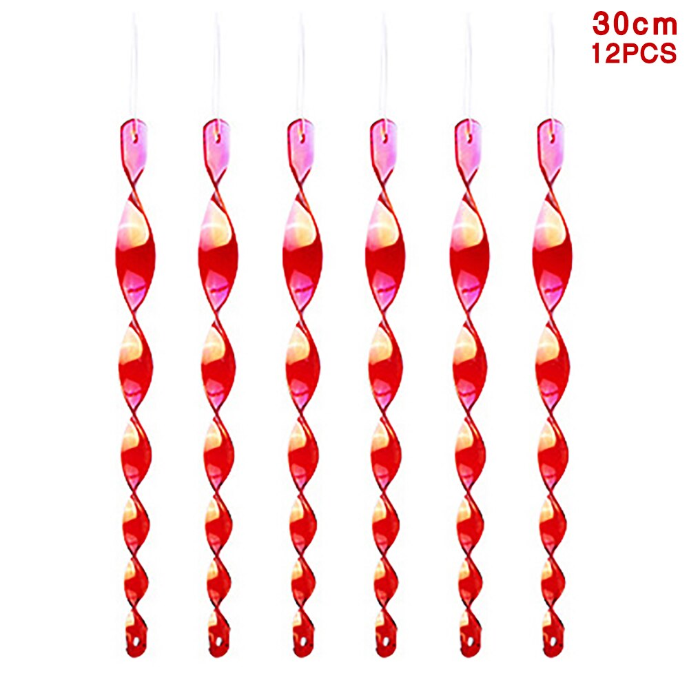 Orchard Balcony Courtyard Bird Scare Tool Spiral Wind Turn Reflective Stick 30cm 12pcs Garden Supplies Protect Plants Decorative: Red