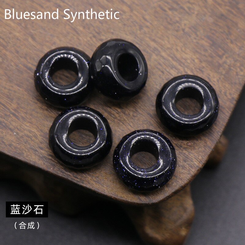 5Stck 8x14mm Große See Perlen Facettiert Halb-wertvolle See 6mm Abakus Runde verlieren Perlen DIY Für Armbänder Halskette Natürliche Stein: Bluesand Synthetik