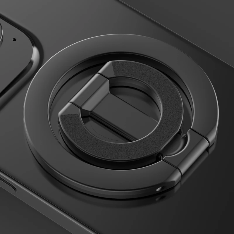 Soporte magnético de doble cara para teléfono MagSafe, soporte plegable portátil para teléfonos móviles, accesorios para teléfono, soporte de agarre Tok: Negro