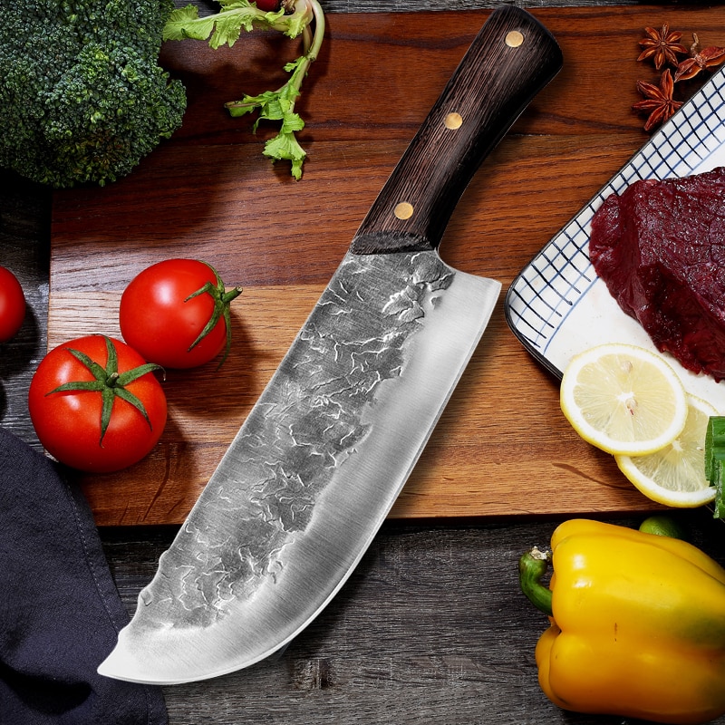 Multi-Purpose Mes Hand Gesmeed Oude Keukenmes Slagersmes Voor Snijden Vlees Huishoudelijke Chef Messen