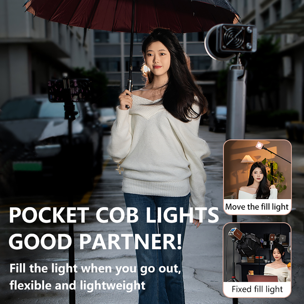 Treppiede allungabile MIAOTU MT-79 con vite da 1/4'' per treppiede per microfono con luce di riempimento per smartphone con fotocamera DSLR