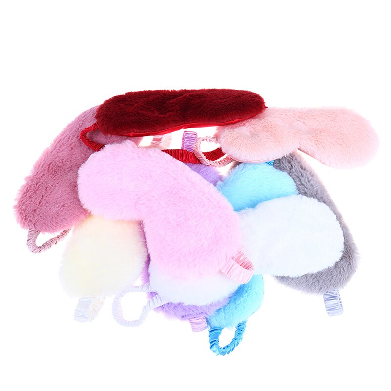Super Soft Plush Eye Masks Silk Love Cloud Eye Cover Rabbit Plush Sleeping Mask Eyepatch Cartoon Nap Eye Shade Blindfold