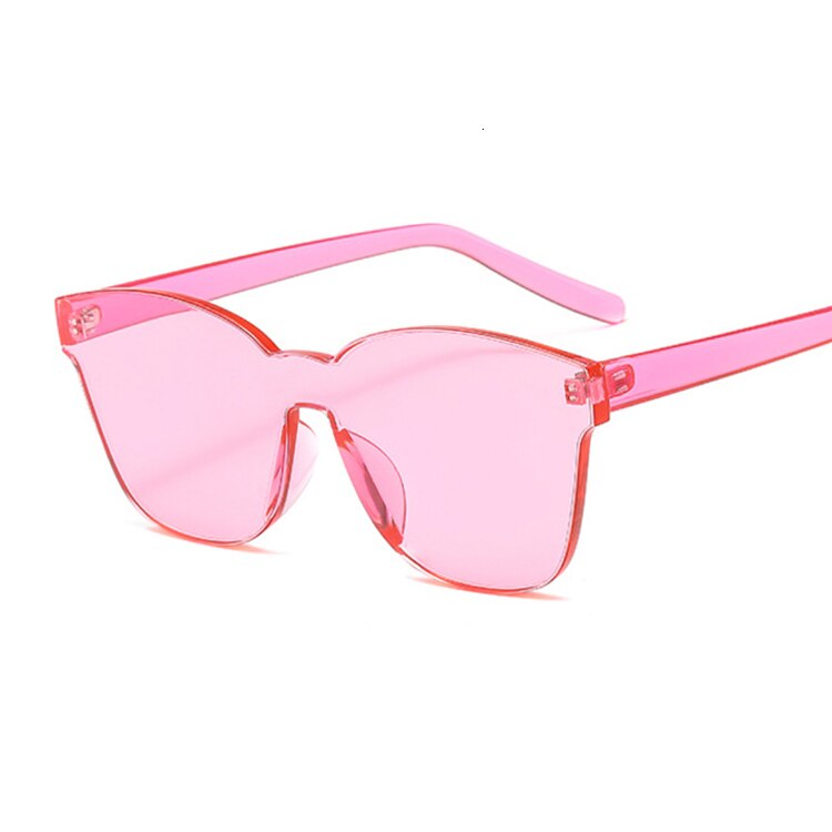 Vierkante zonnebril zonder montuur voor dames, luxe merkbrillen, snoepkleurige spiegel oculos de sol