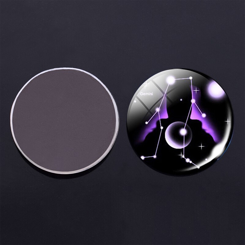 12 sterrenbeeld koelkastmagneet dierenriem glas bol rond magnetische koelkaststickers koelkastmagneet huisdecoratie: Tweeling