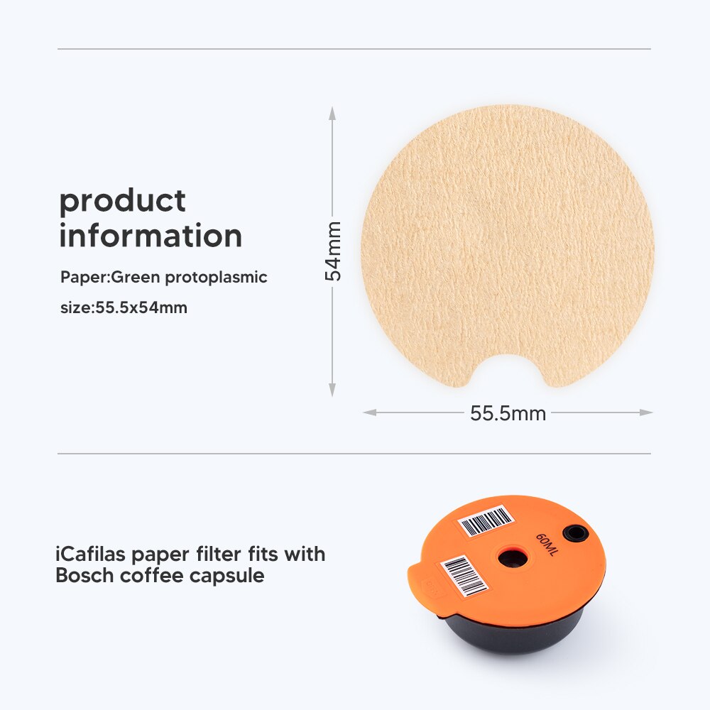 Filtro de café de papel desechable, 100 Uds., para cápsula de café Tassimo reutilizable, protege el bloque, mantiene la cápsula para limpieza