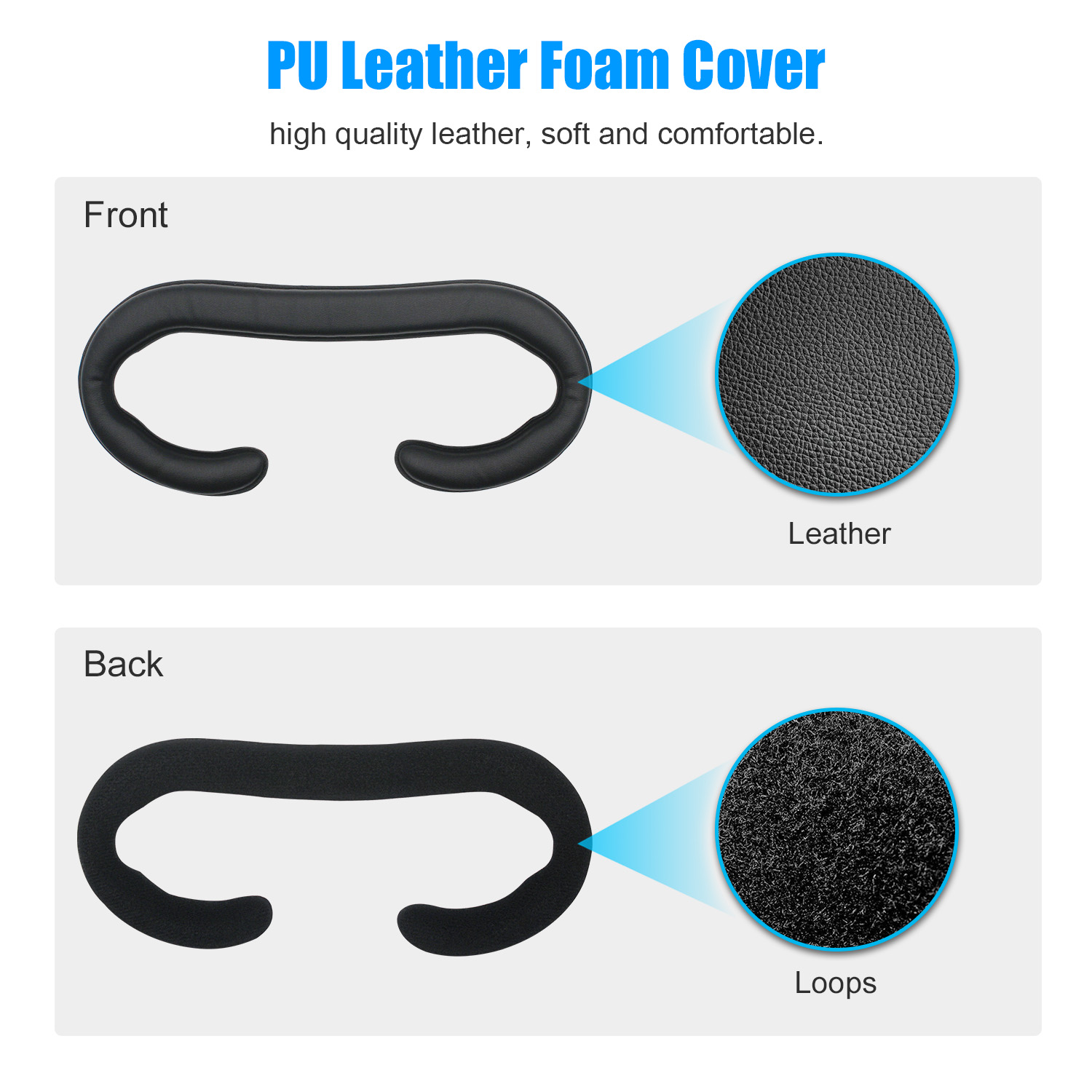 Head Strap Cover for Valve Index Headset PU Leather Foam Face Cover Pad for Valve Index