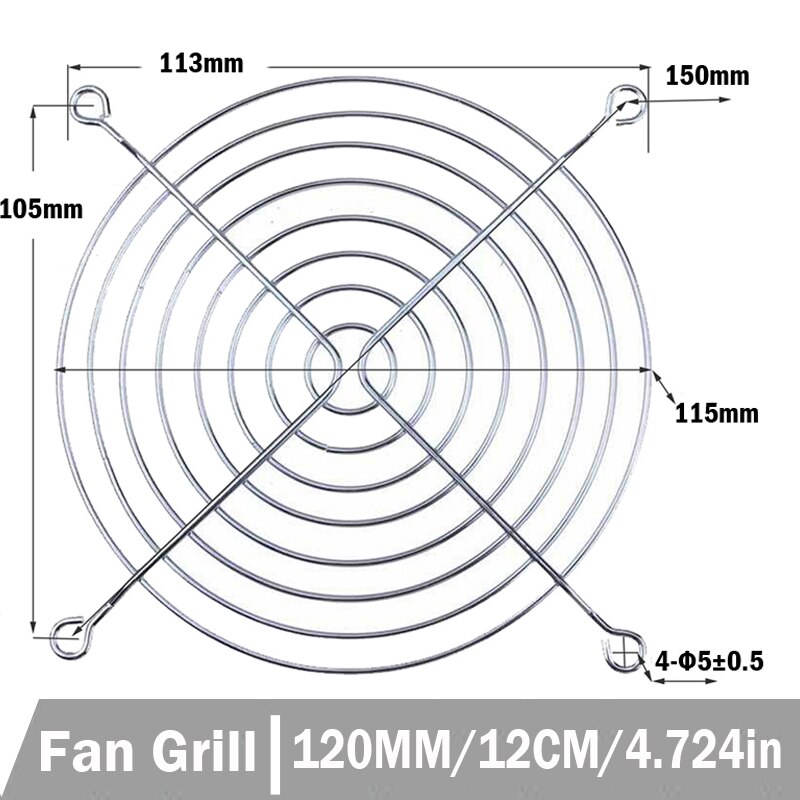 1 stuks 60mm 80mm 90m 120mm ac 110v 220v 240v 3 inch dubbele bal plastic universele koeler pc cpu ventilatoren luchtstroom voor computers: 1 st. 120mm grills