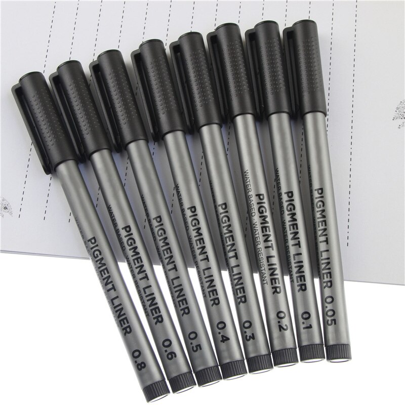 2 Pcs Micron Pen Variety Of Pen Tip Size Micro-line Ultra-fine Ink Pen Permanent Art Mark Comic Cartoon
