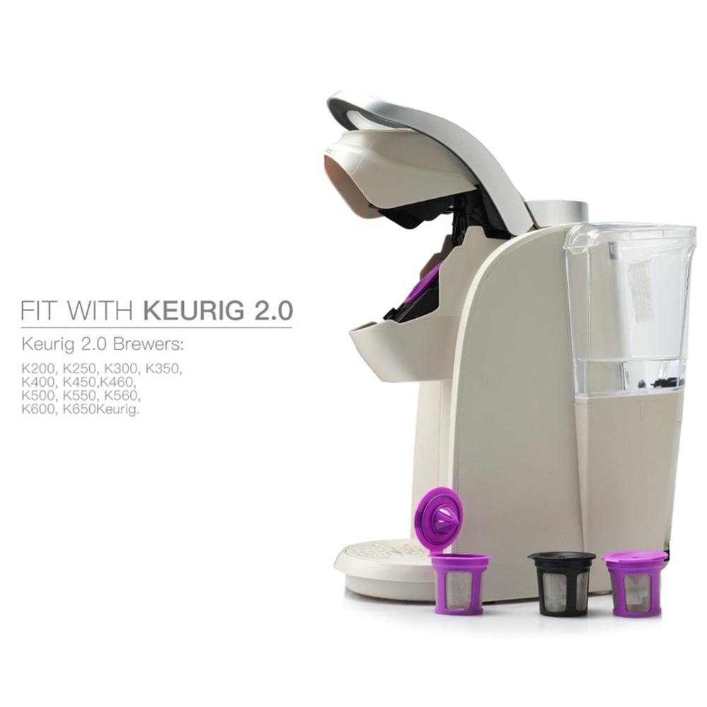3 stk genopfyldelig kaffefilter mesh kapsler k kop kurve genanvendelig drypper til keurig 2.0 tilbehør til kaffemaskine