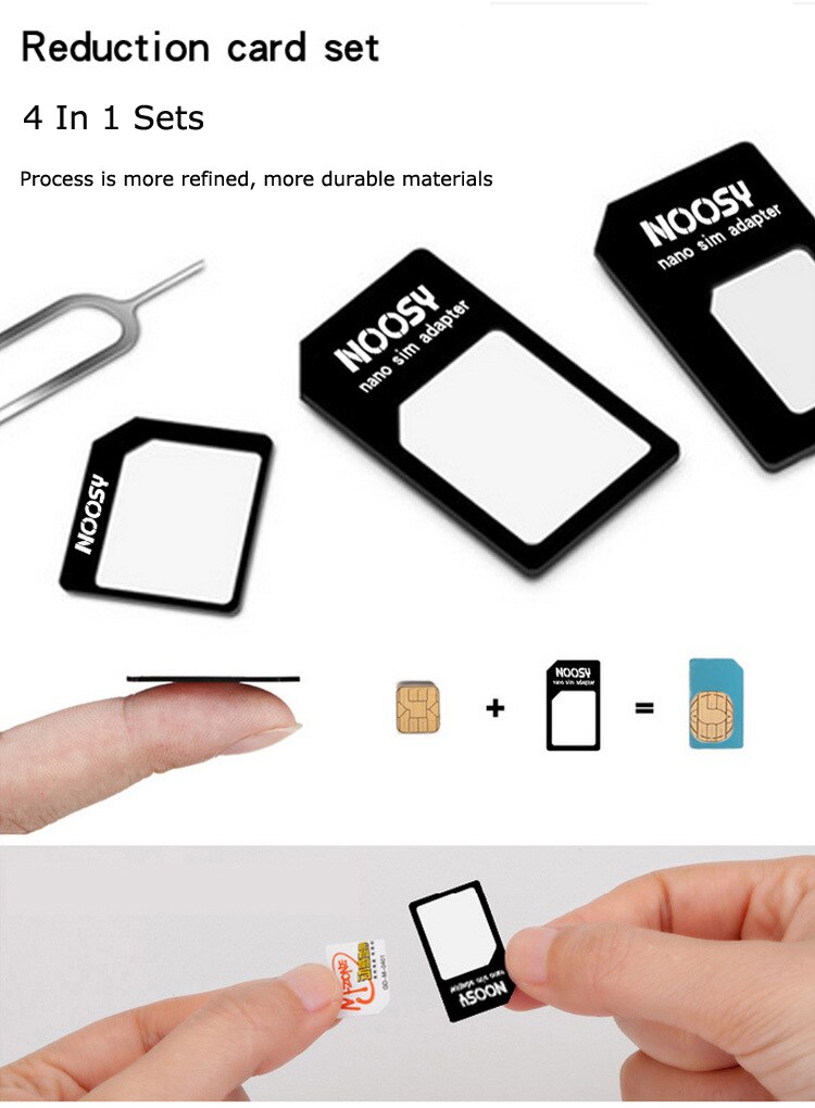 Cherie Universal 4 in 1 Sim Card Adapter Transformation 4 Sim Card Connector To Micro Standard For iPhone Samsung Xiaomi Huawei