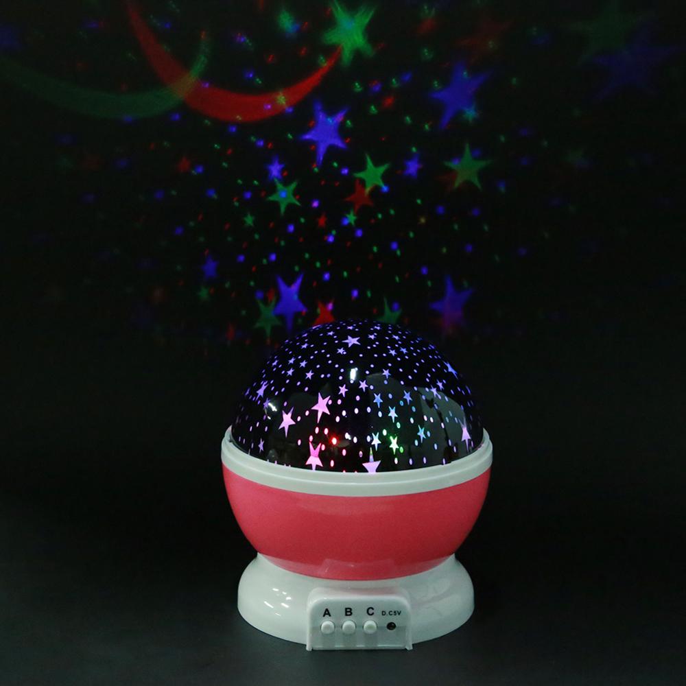 Led Night Light Projector Stars Sterrenhemel Maan Lamp Batterij Usb Kids Kinderen Slaapkamer Decor Projectie Lamp