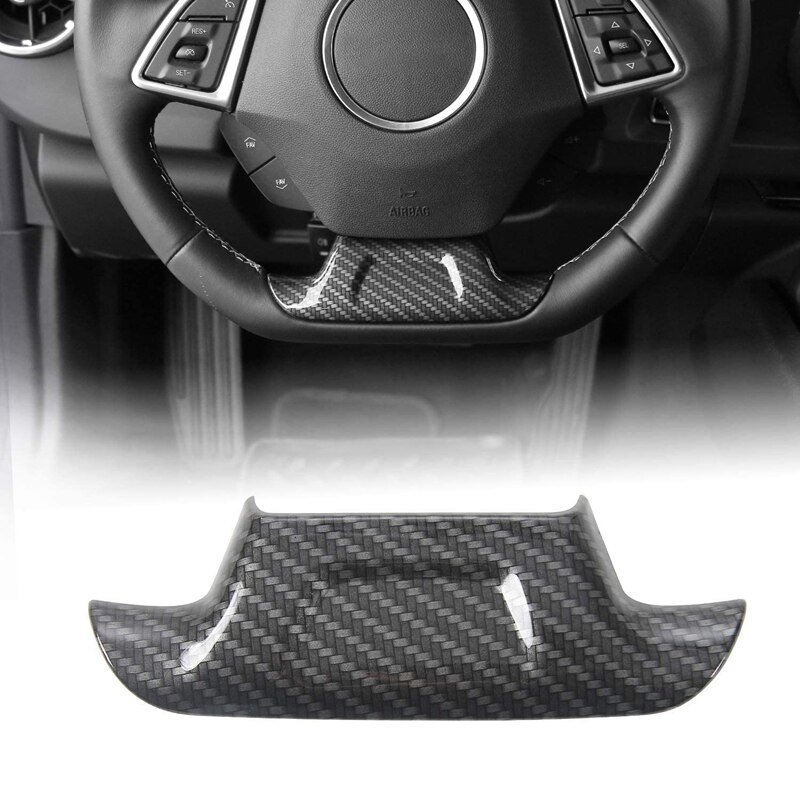 Car Accessories Interior Carbon Fiber Steering Wheel Cover Fit for Chevrolet Camaro ZL1: Default Title