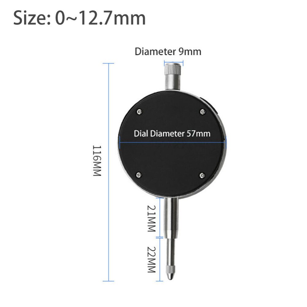 USB Charging 0-12.7mm High Precision Digital Display Dial Indicator With Large LCD Display Touch Mechanical Dial Indicator: Red