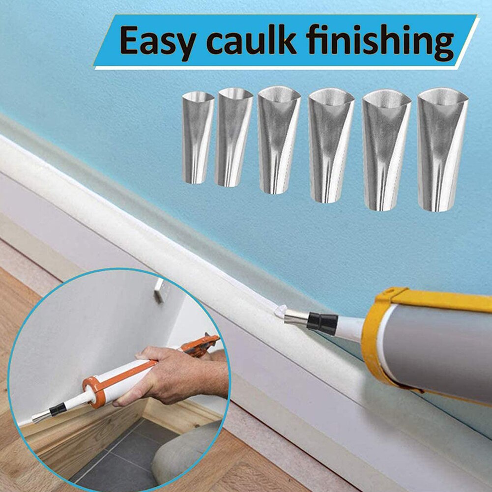 32pcs Door Window Caulking Tool Kit Edge Portable 6 In 1 Sink Joint Repairing Home Nozzle Applicator Sealant Finishing Reusable
