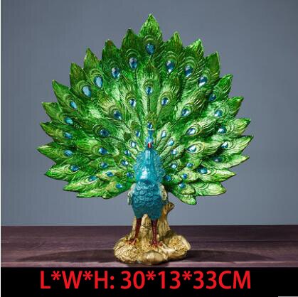 Originele Hars Pure Groene Phoenix Beeldje Pauw Decor Vogel Standbeeld Kantoor Thuis Ambachten Decoratie Dier Sculptuur Ornament: A
