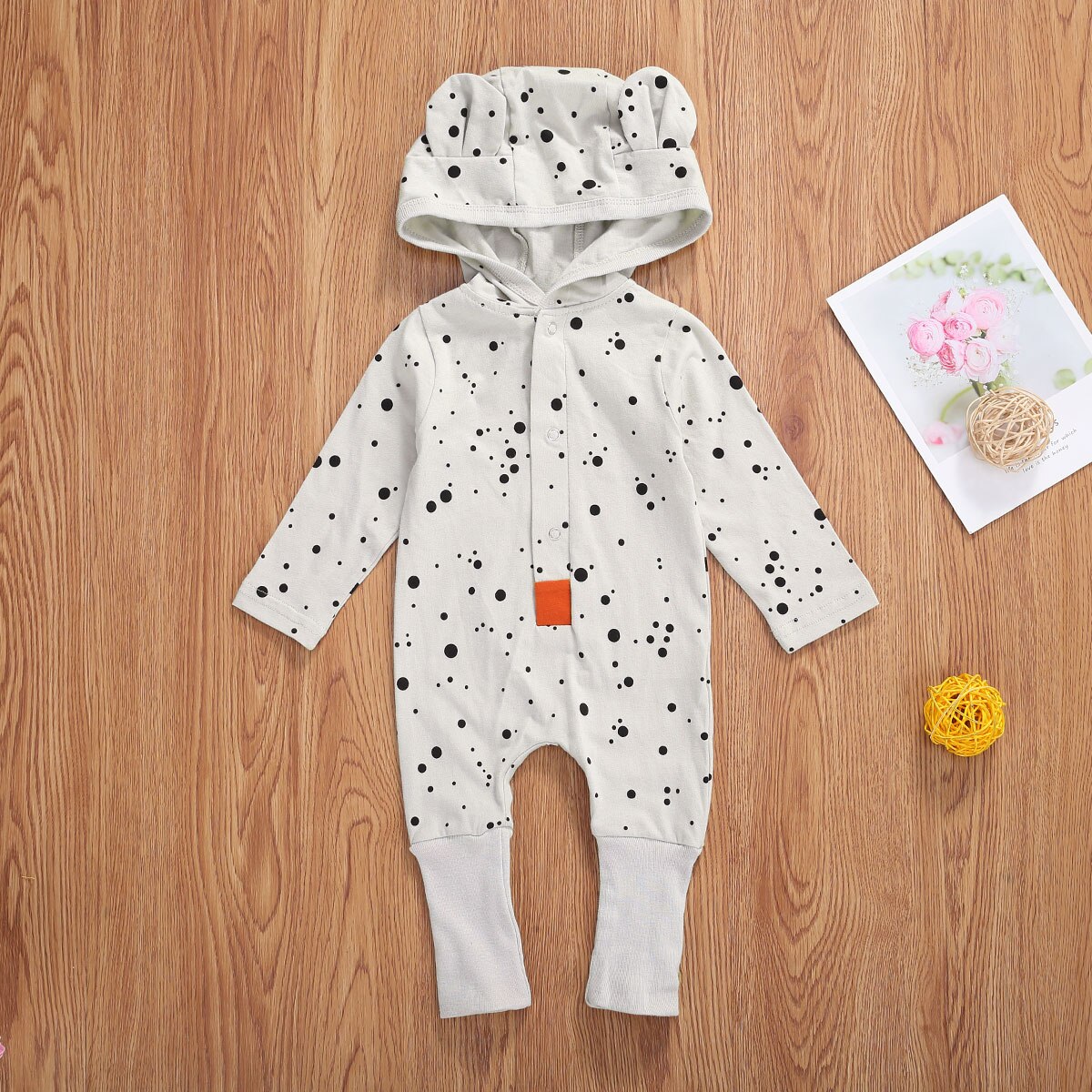 Pelele de manga larga con capucha y orejas de oso para niños y niñas recién nacidos, monos de manga larga para primavera y otoño