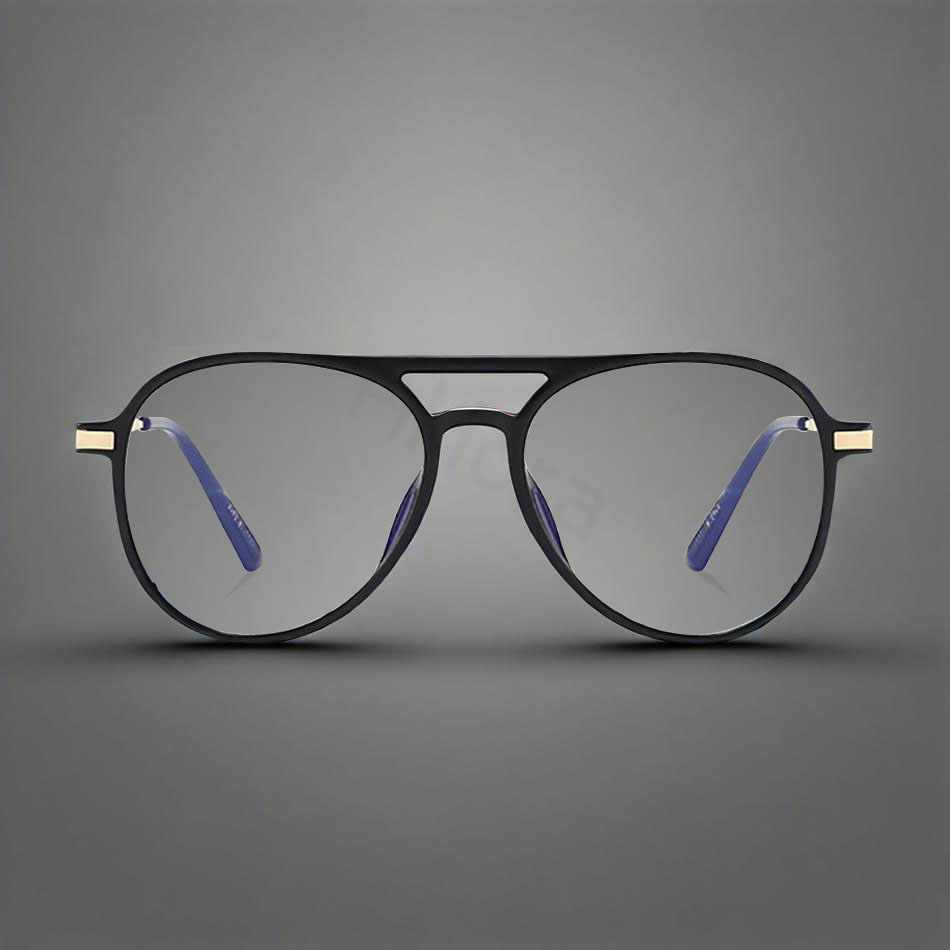 Vintage leesbril met dubbele lichtbundel, unisex, geschikt voor verziendheid en presbyopie (ouderdomsverziendheid), montuur met anti-blauwlichtfilter, 0 +100 ~ +400
