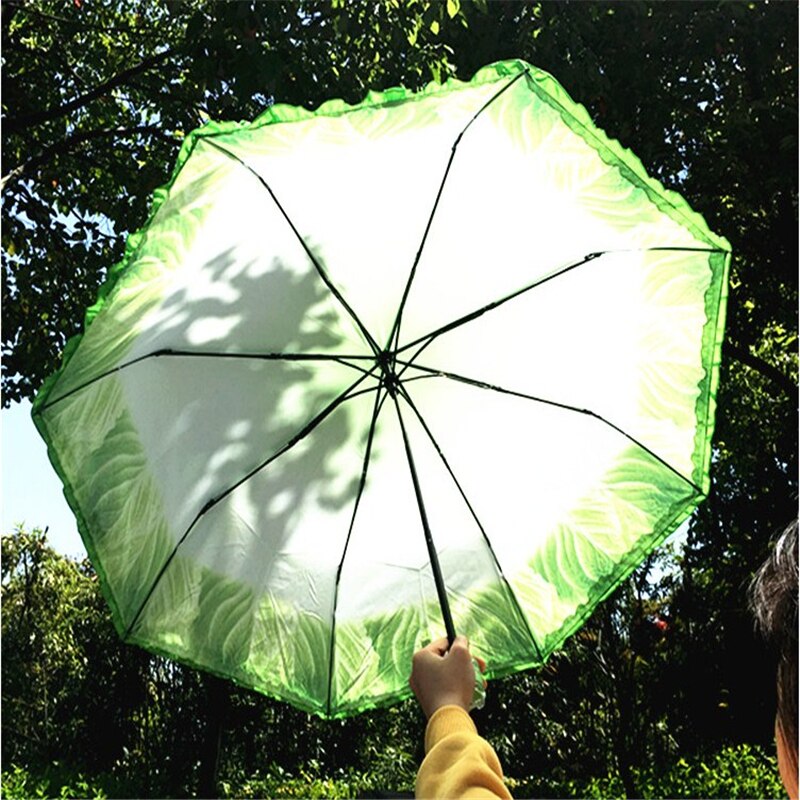 Cabbage Umbrella Lettuce Folding Sunny and Rainy Umbrella Anti-mite Beach Funny Vegetable Umbrella Parasol