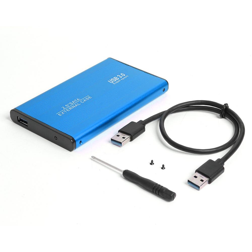 2.5 Inch USB 3.0 External HDD Enclosure Box HDD External Hard Drive Case 5Gbps Support 3TB Aluminum SSD Box For Laptop PC: Blue