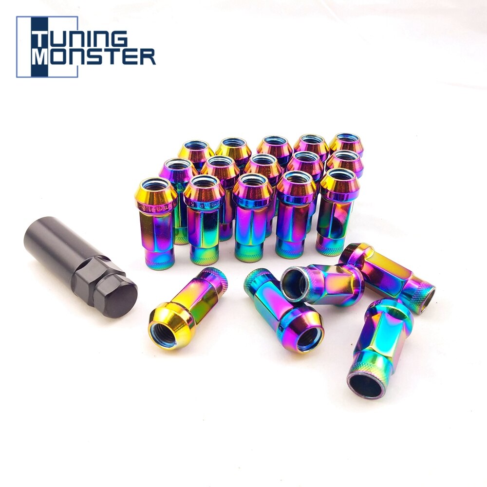Muteki SR48 écrous à molette | Roues en acier, Tuning Monster 20 pièces longueur 48mm M12x1.5/M12x1.25 Neo Chrome