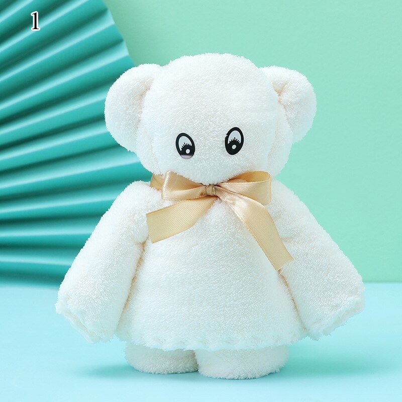 Cartoon Bear Coral Fleece Towel Absorbent Coral Velvet Towel Shower Hair Face Hand Towel Wedding Party Bathroom Towels: 1
