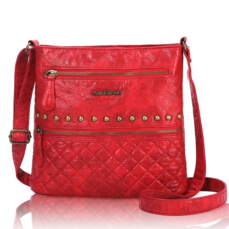 Angelo Barcelo Delle Donne Dell'annata Crossbody Sling Bag: Red