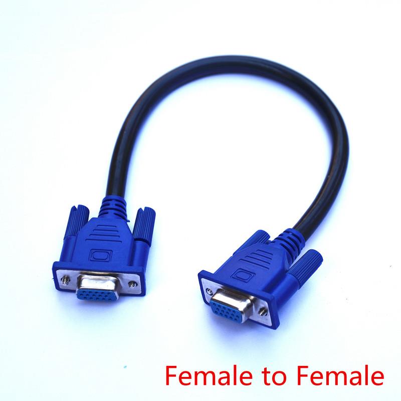 Cabo macho para macho 30cm 50cm hd15pin, vga d-sub, cabo de vídeo curto macho para macho m/m cabo rgb para fêmea e fêmea para fêmea