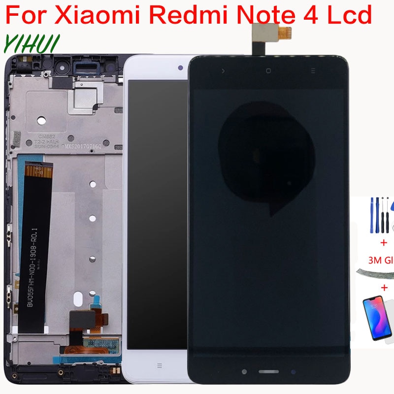 For Xiaomi Redmi Note 4 LCD Display and Touch Screen With Frame 5.5 Inch Tested For Xiaomi Redmi Note 4+Tools for MTK Helio X20